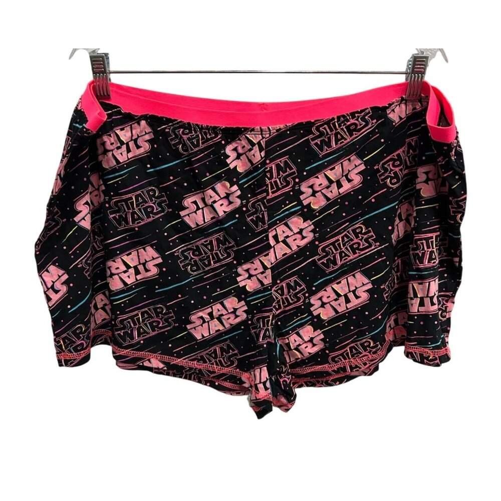 Star Wars Sleep Shorts Black Neon Pink Cotton Melon Candy Lucasfilm  Ltd Sz 3X